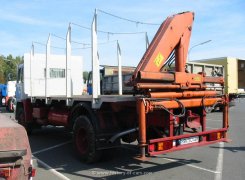 Büssing BS15 L Rungen Aufbau und Hiab Ladekran 1970