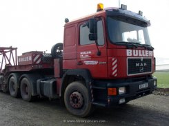MAN F90 26.362 6x4 Sattelzugmaschine Buller mit Tieflader 1986-1990