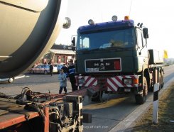 MAN F90 33.462 6x6 Schwerlast-Sattelzugmaschine mit Ballastpritsche Kahl 1986-1990