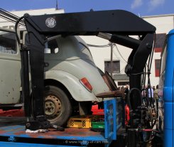 Mercedes-Benz LP kubische Kabine, leicht Pritsche mit Hiab Ladekran 1977-1984